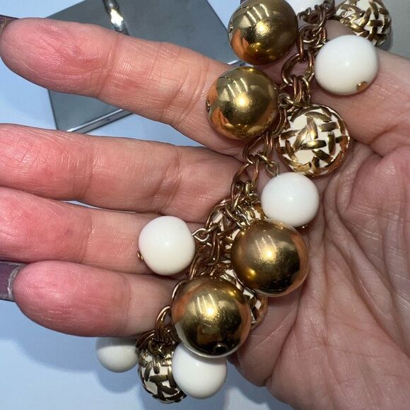 Kate Spade Vintage Bauble Charm Bracelet Bangle Keswick Caning - Picture 9 of 9